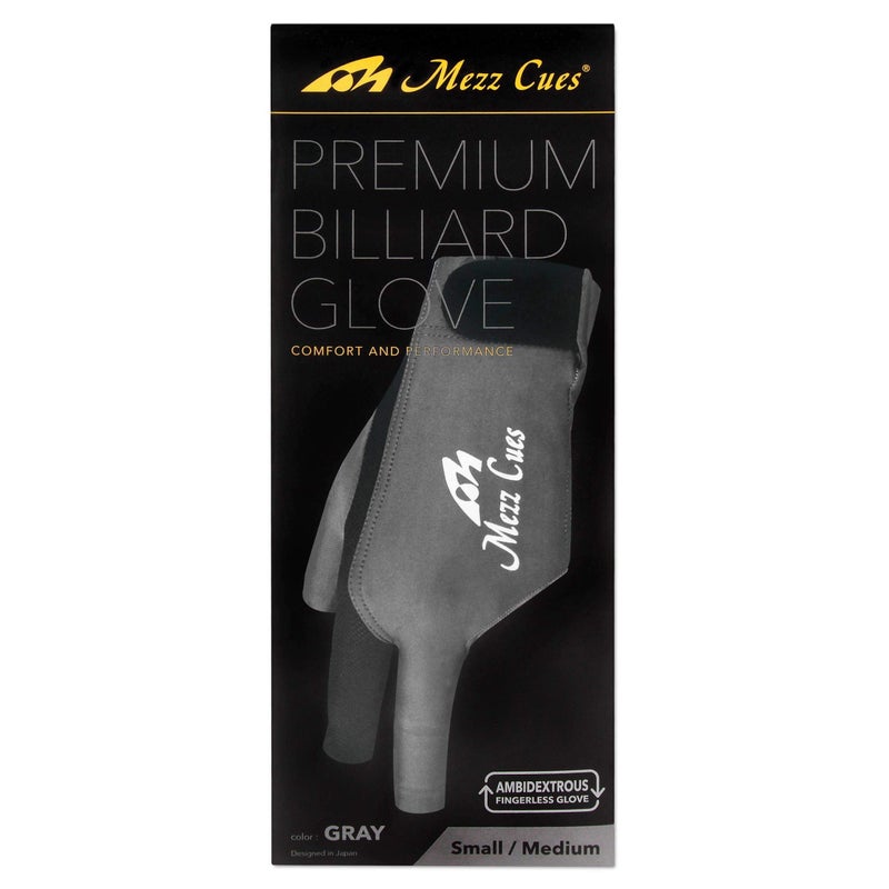 MEZZ Premium Billiard Glove - Fits Either Hand (Small/Medium, Grey) - Image 4